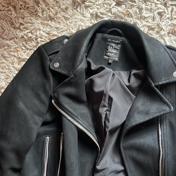 Faux Suede Biker Jacket - Picture 3 of 9